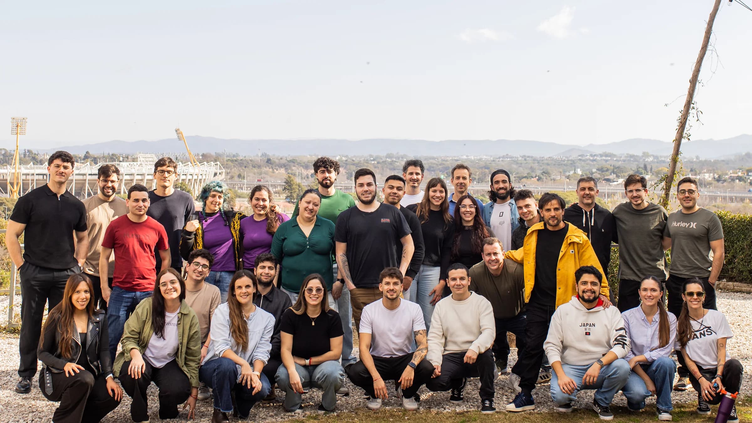 The Caramel team gathered for a group photo